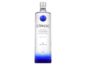 A bottle of Ciroc frost vodka.