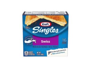 A pack of Kraft singles swiss cheese.