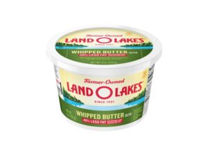 A tub of Land O Lakes whipped butter.