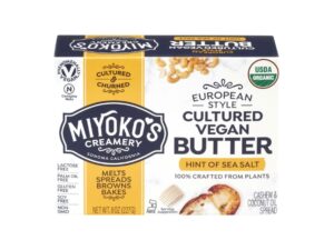 A package of Miyokos creamery cultured vegan butter.