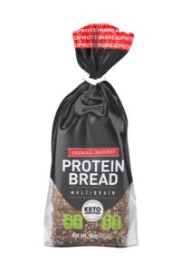 A loaf of primal bakeries protein bread.