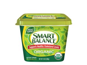 A container of Smart Balance organic certified butter spread.