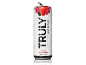 A can of Truly wild berry hard seltzer.