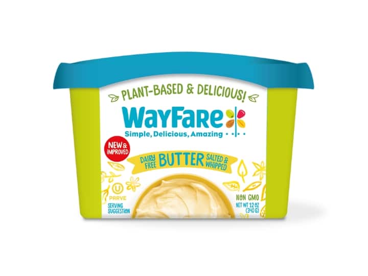 A container of Wayfare dairy free salted and whipped butter.