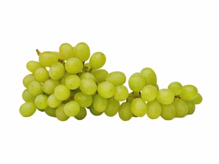 Two bunches of grapes.