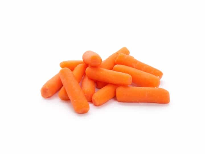 A bunch of baby carrots.