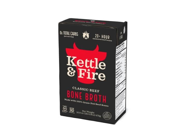 A container of Kettle and Fire bone broth.