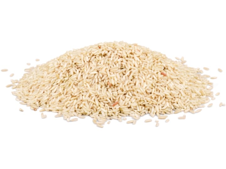 A pile of brown rice.