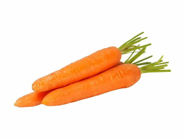 Three whole carrots.