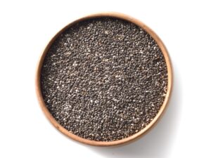 A bowl of chia seeds.