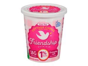 A container of Friendship dairies low fat cottage cheese.