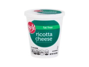 A container of Big Y ricotta cheese.