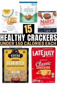 A compilation of five healthy crackers.