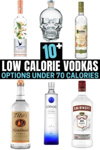 A compilation of six low calorie vodka options.