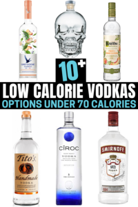 A compilation of six different low calorie vodka options.