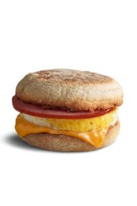 A McDonald's egg mcmuffin sandwich.
