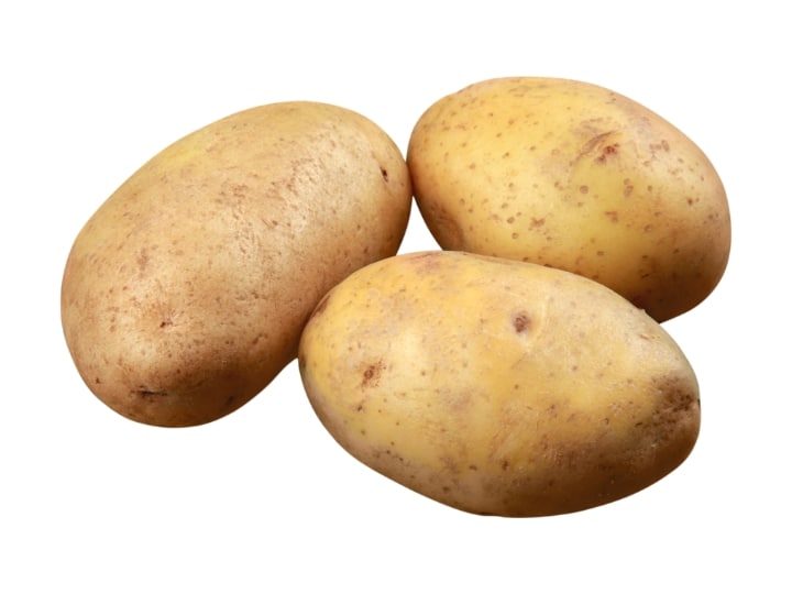 Three yukon gold potatoes.