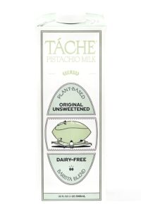 A square thin carton of Táche pistachio milk.