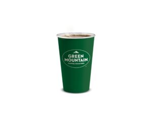 A cup of green mountain coffee.