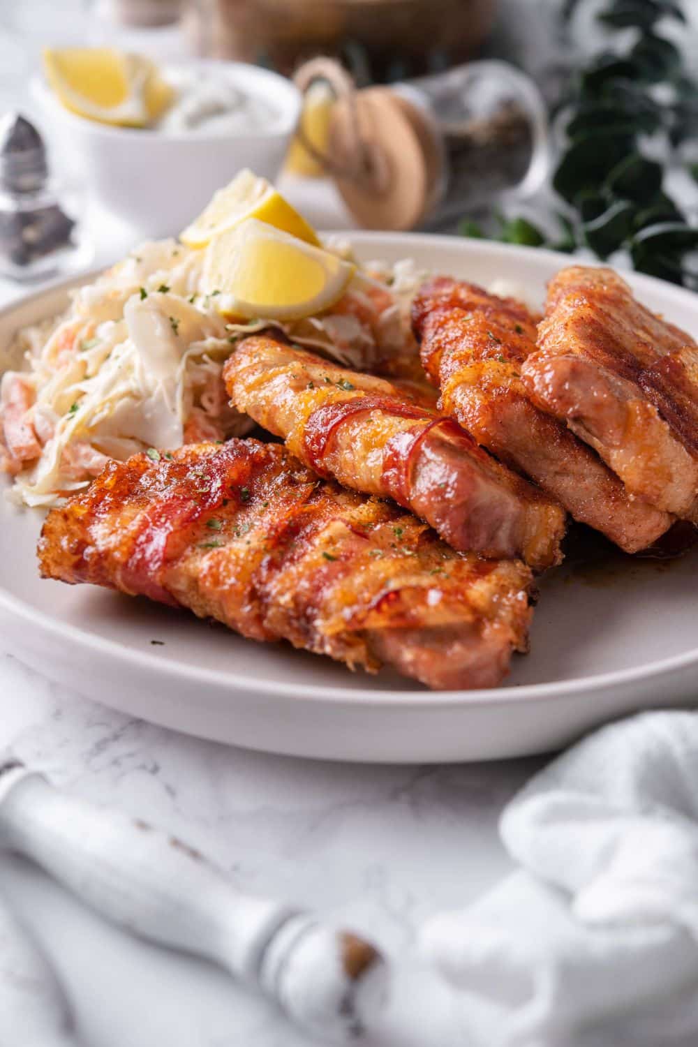 Juicy and Crispy Bacon Wrapped Pork Chops (Made In 30 Minutes)