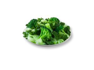 A plate of panda express super greens with broccoli, kale, and cabbage.