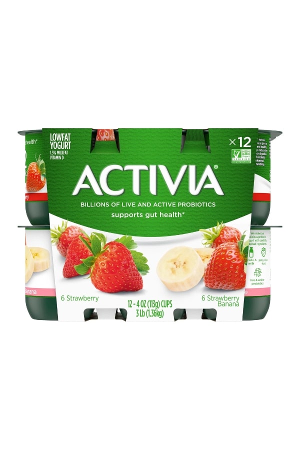 A pack of Activia yogurt.