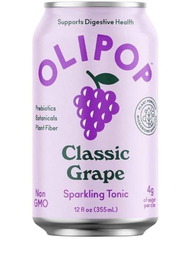 A can of olipop classic grape sparkling tonic.