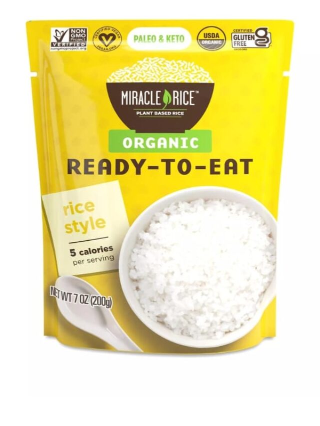 A yellow package of miracle rice ready to eat.