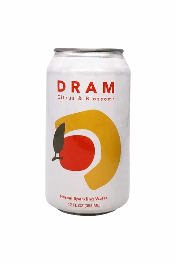 A can of Dram citrus and blossoms herbal sparkling water.