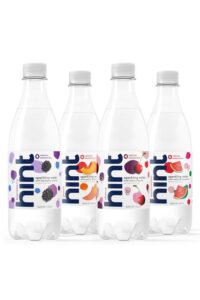 Four bottles of hint sparkling water.