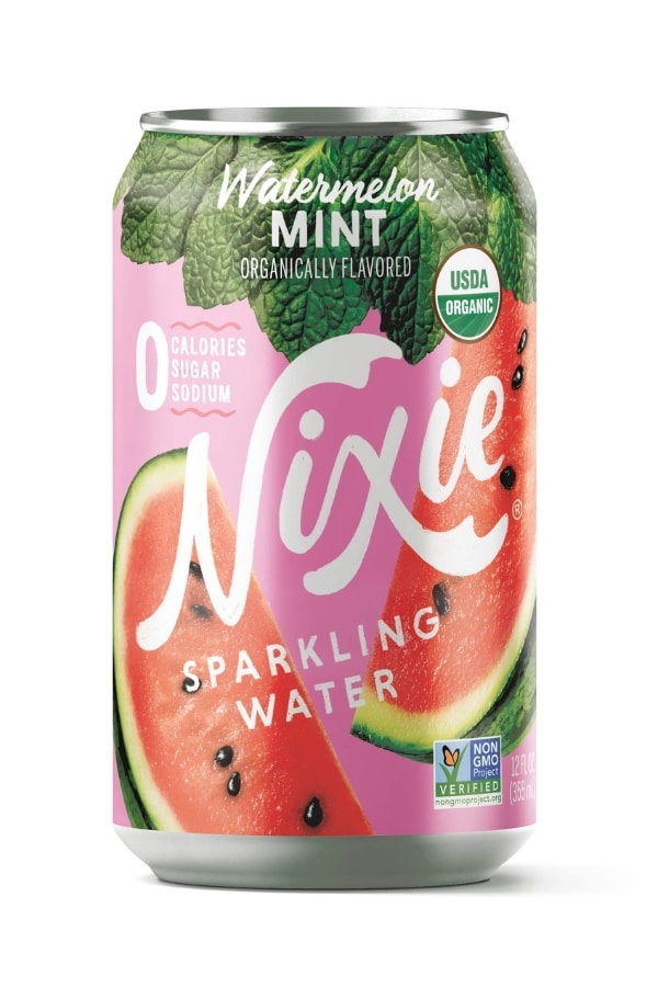 A can of Nixie watermelon mint sparkling water.
