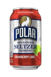 A can of Polar cranberry lime seltzer.