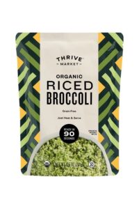 A pack of Thrive market organic riced broccoli.