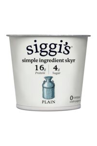 A container of Siggi's simple ingredient skyr.