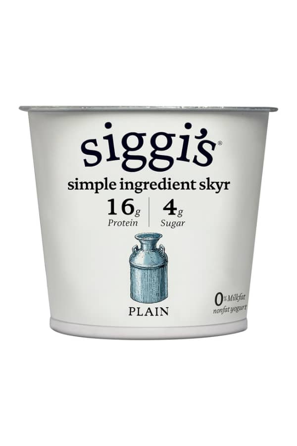 A container of Siggi's simple ingredient skyr.