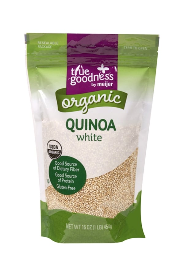 A pack of organic white quinoa.