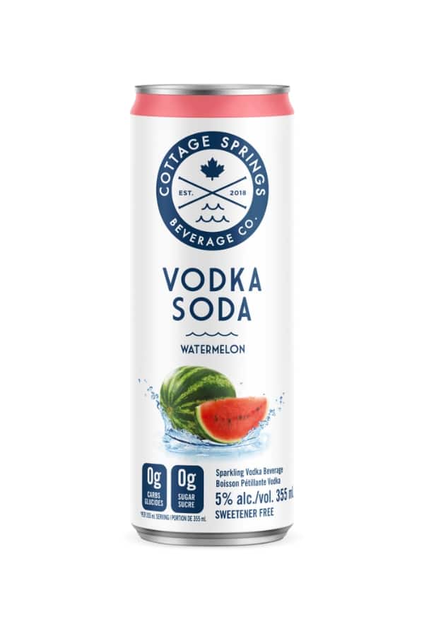 A can of cottage springs vodka soda.