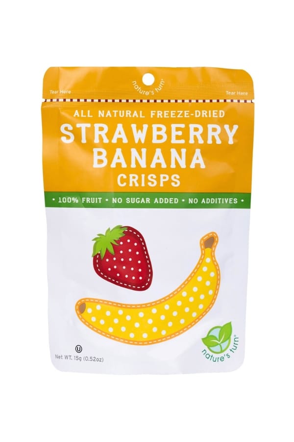 A bag of strawberry banana crisps.