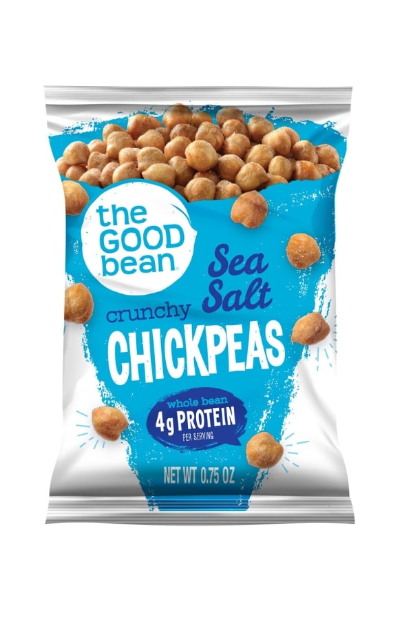 A bag of The Good bean sea salt crunchy chickpeas.