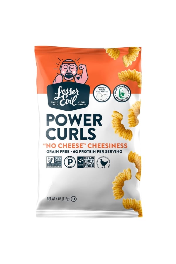 A bag of Lesser Evil power curls.