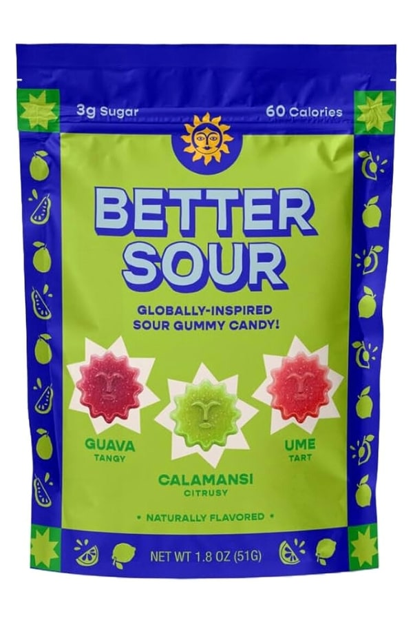 A bag of better sour sour gummy candy.