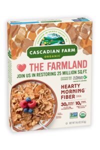 A box of Cascadian Farm Organic Hearty Morning Fiber.
