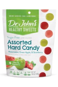 A bag of Dr. John's healthy sweets assorted hard candy.