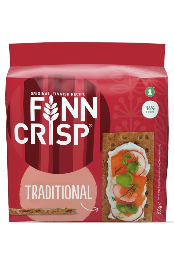 A box of Finn Crisp traditional Crisp Bread.