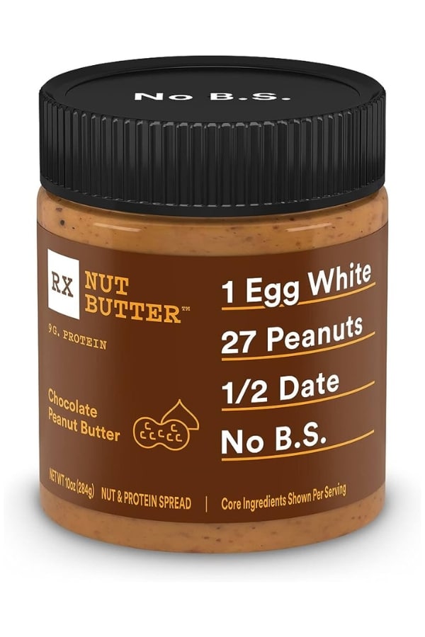 A jar of RX Chocolate Peanut Butter.