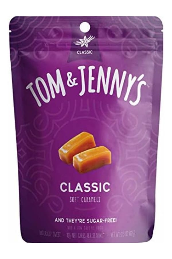 A bag of Tom and Jenny's classic soft caramels.