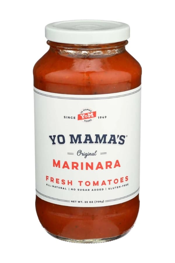 A bottle of mama's marinara sauce.