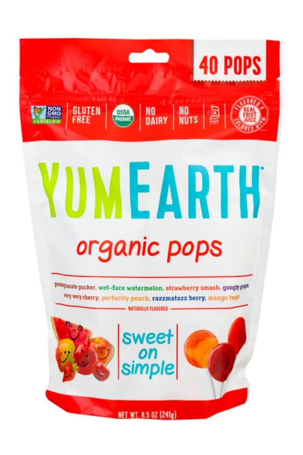 A bag of YumEarth organic pops.