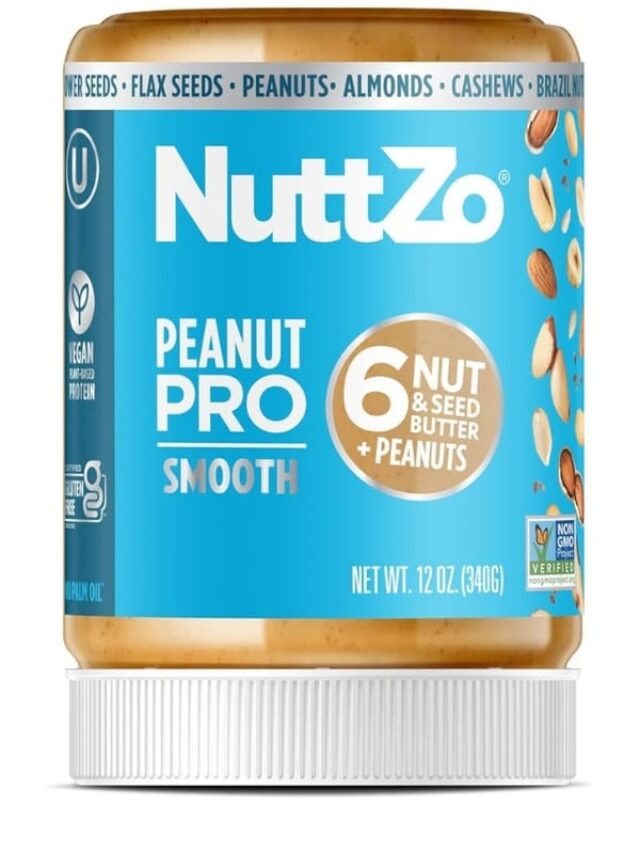 A jar of NuttZo Peanut Pro.
