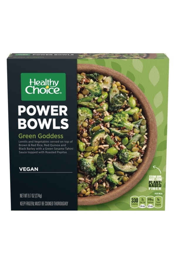A box of healthy choice green goddess power bowl.